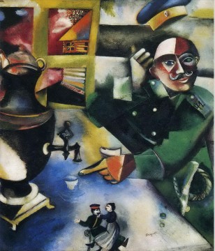 Marc Chagall Painting - Las bebidas del soldado contemporáneo Marc Chagall